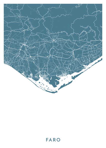 Faro city map poster