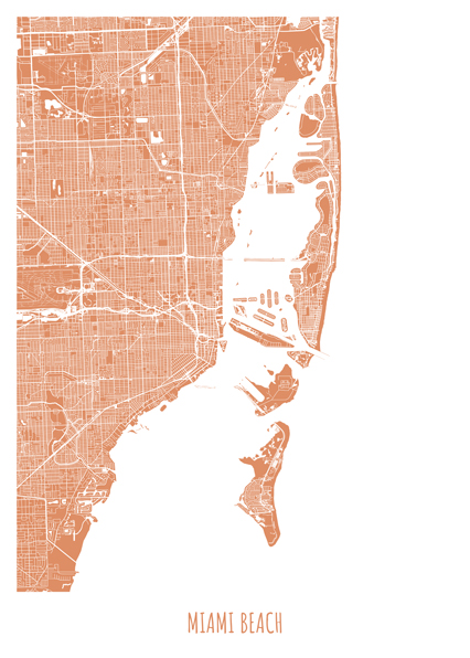 Miami city map poster