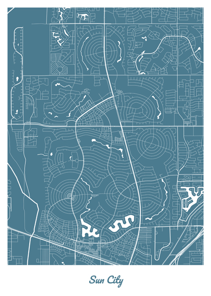 Sun city city map poster